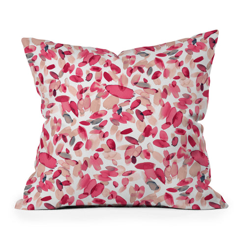 Ninola Design Coral Flower Petals Outdoor Throw Pillow