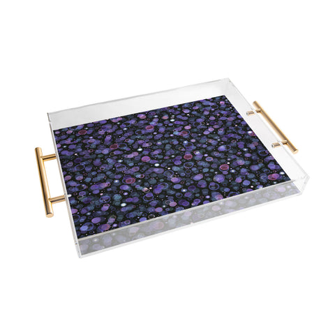 Ninola Design Cosmic Circles Ultraviolet Dots Bubbles Acrylic Tray
