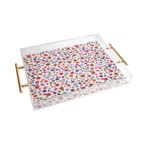 Ninola Design Cosmic galaxy constellation dots planets Acrylic Tray