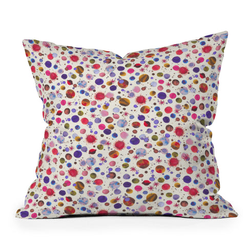 Ninola Design Cosmic galaxy constellation dots planets Outdoor Throw Pillow