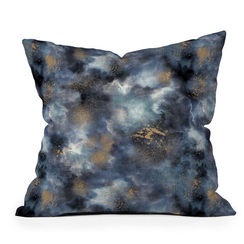Ninola Design Cosmic watercolor blue Outdoor Throw Pillow