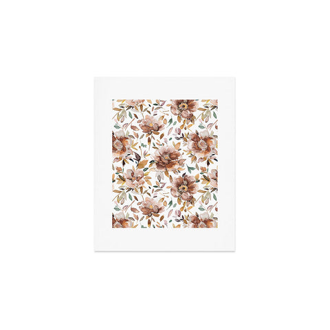 Ninola Design Cottage Peonies Watercolor Rust Art Print
