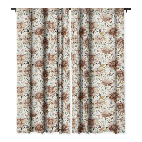 Ninola Design Cottage Peonies Watercolor Rust Blackout Non Repeat