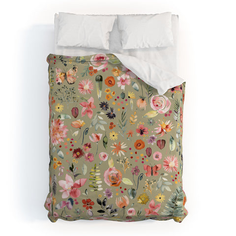 Ninola Design Countryside Colorful Plants Duvet Cover