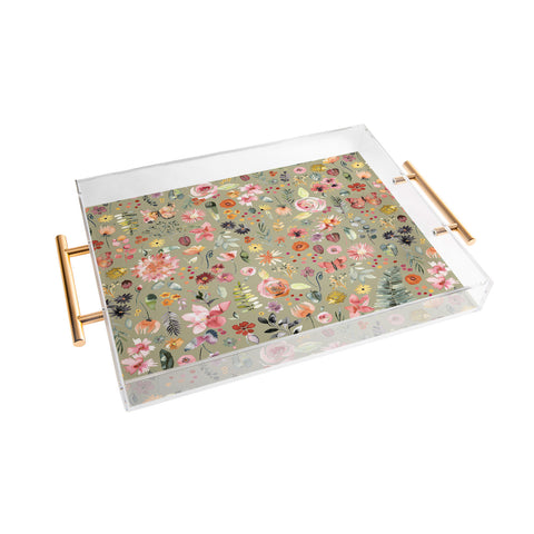 Ninola Design Countryside Colorful Plants Acrylic Tray