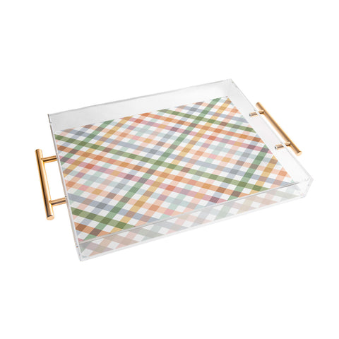 Ninola Design Countryside Gingham Picnic Diagonal Acrylic Tray