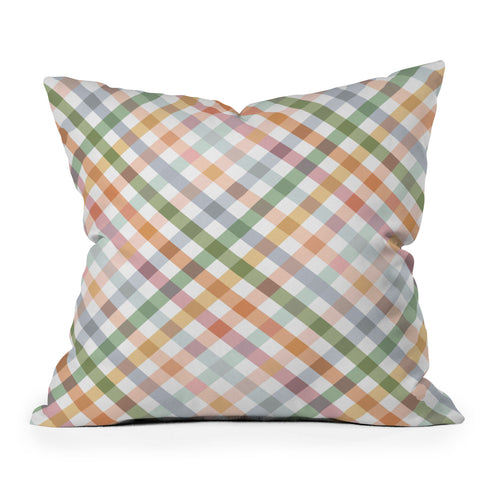 Ninola Design Countryside Gingham Picnic Diagonal Outdoor Throw Pillow