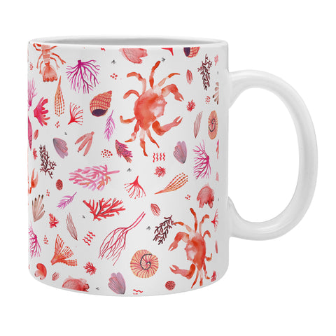 Ninola Design Crabs Lobsters Coastal Coral Reef Red Coffee Mug
