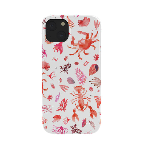 Ninola Design Crabs Lobsters Coastal Coral Reef Red Phone Case