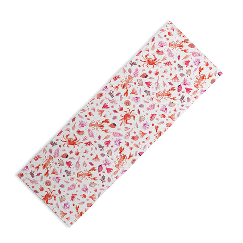 Ninola Design Crabs Lobsters Coastal Coral Reef Red Yoga Mat