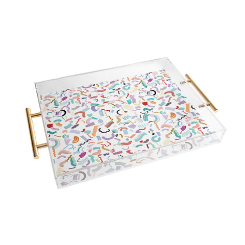 Ninola Design Curly and Zigzag stripes Marker drawing Acrylic Tray