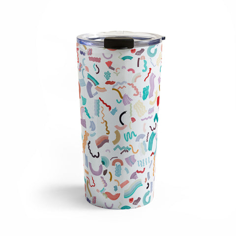 Ninola Design Curly and Zigzag stripes Marker drawing Travel Mug