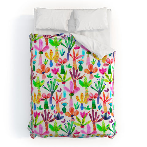 Ninola Design Cute and colorful tropical jungle Duvet Cover