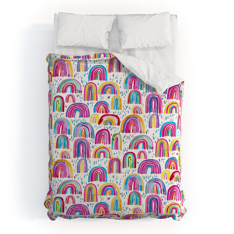 Ninola Design Cute colorful rainbows Duvet Cover
