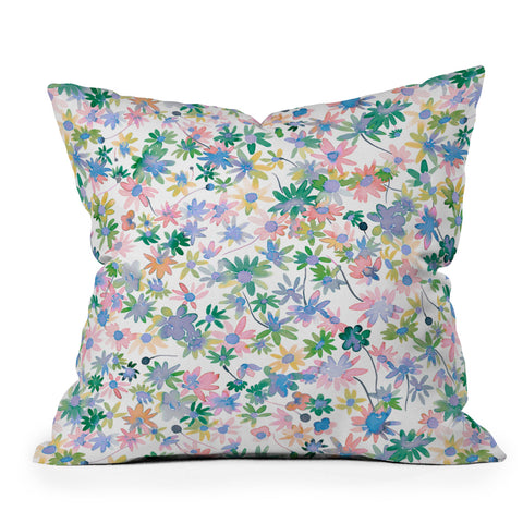 Ninola Design Daisies Spring blooms Outdoor Throw Pillow