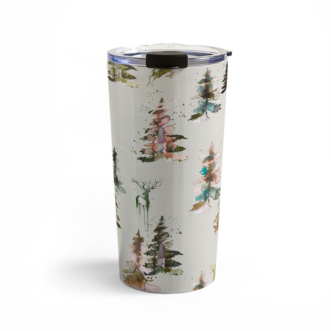 Ninola Design Deers and trees forest Beige Travel Mug
