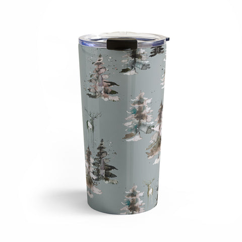 Ninola Design Deers and trees forest Gray Travel Mug