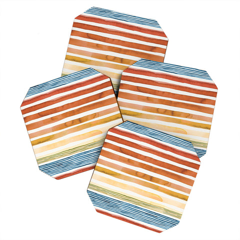 Ninola Design Desert sunset stripes Coaster Set