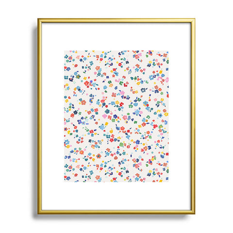 Ninola Design Ditsy Flowers Perennial Multi Metal Framed Art Print