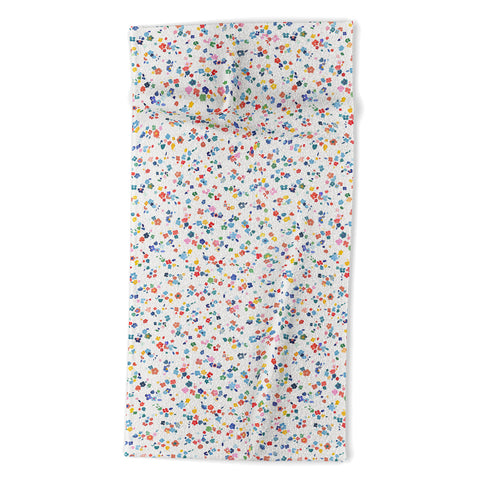 Ninola Design Ditsy Flowers Perennial Multi Beach Towel