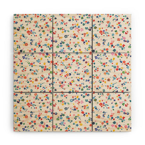 Ninola Design Ditsy Flowers Perennial Multi Wood Wall Mural