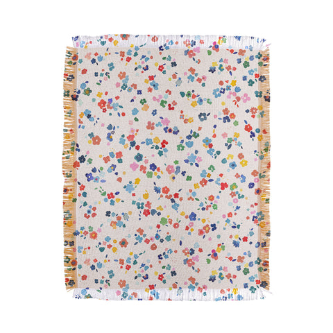 Ninola Design Ditsy Flowers Perennial Multi Throw Blanket