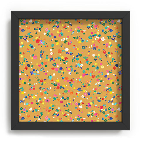 Ninola Design Ditsy Flowers Perennial Mustard Recessed Framing Square