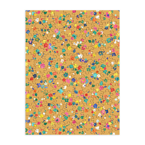 Ninola Design Ditsy Flowers Perennial Mustard Puzzle