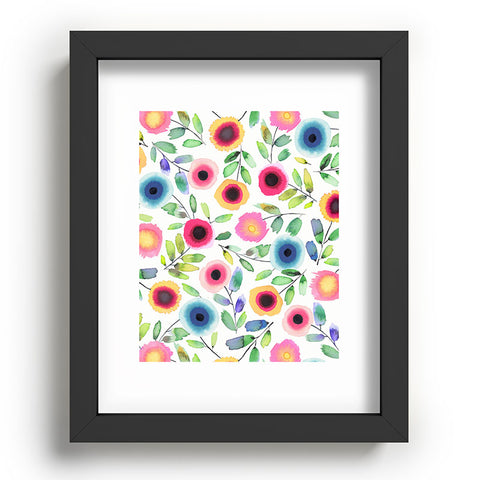 Ninola Design Dots Flowers Perennial Red Recessed Framing Rectangle