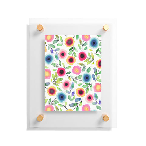 Ninola Design Dots Flowers Perennial Red Floating Acrylic Print