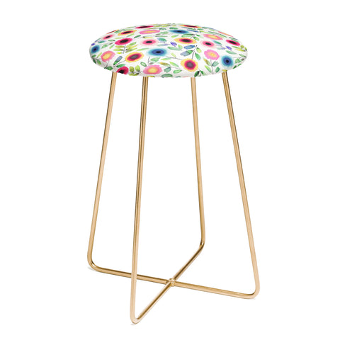 Ninola Design Dots Flowers Perennial Red Counter Stool