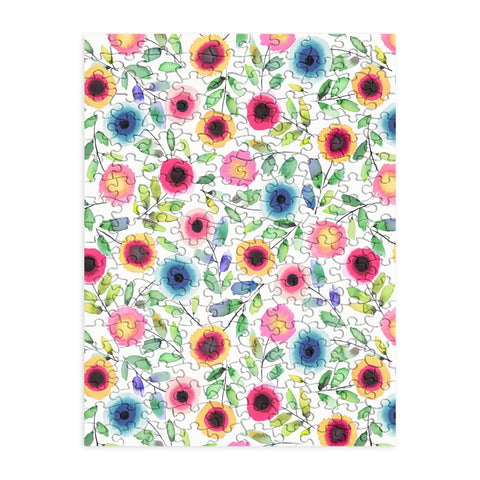 Ninola Design Dots Flowers Perennial Red Puzzle