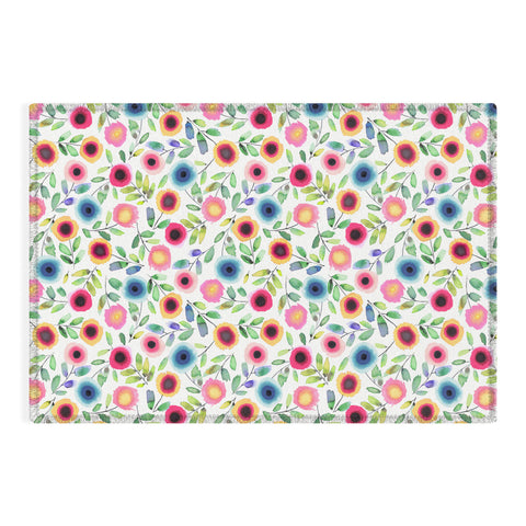 Ninola Design Dots Flowers Perennial Red Outdoor Rug