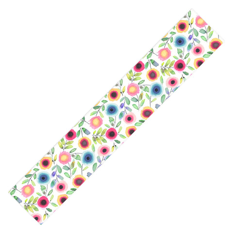 Ninola Design Dots Flowers Perennial Red Table Runner