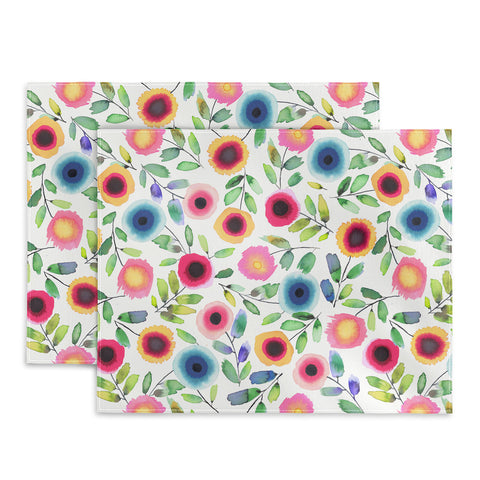 Ninola Design Dots Flowers Perennial Red Placemat