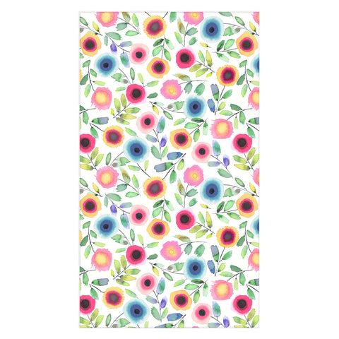 Ninola Design Dots Flowers Perennial Red Tablecloth