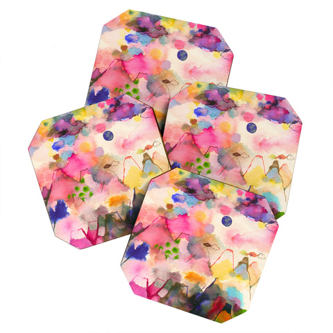 Ninola Design Dreamy imaginary mountains landscape Coaster Set