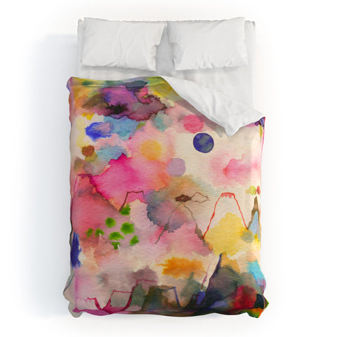 Ninola Design Dreamy imaginary mountains landscape Duvet Cover