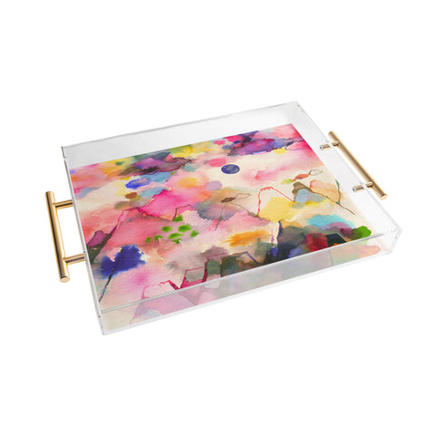Ninola Design Dreamy imaginary mountains landscape Acrylic Tray