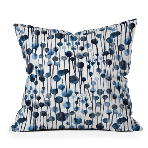 Ninola Design Dripping Dots Watercolor Outdoor Throw Pillow
