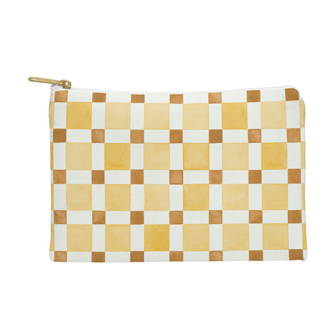 Ninola Design Everyday Artifact Checker Mosaic Tiles Geometry Yellow Pouch