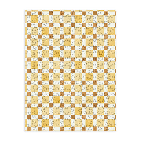 Ninola Design Everyday Artifact Checker Mosaic Tiles Geometry Yellow Puzzle