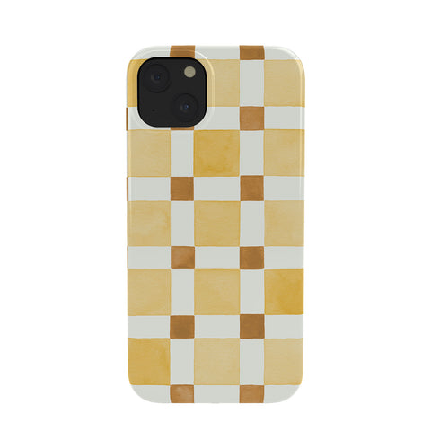 Ninola Design Everyday Artifact Checker Mosaic Tiles Geometry Yellow Phone Case