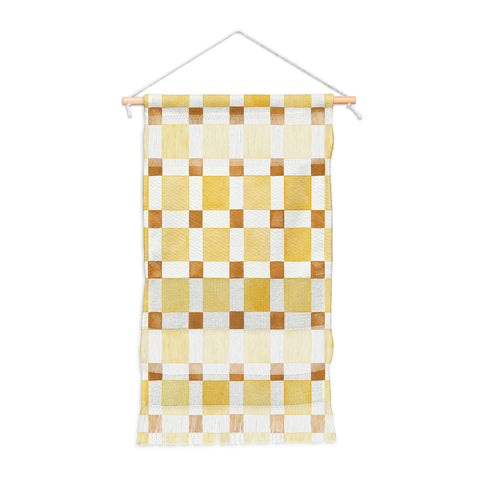 Ninola Design Everyday Artifact Checker Mosaic Tiles Geometry Yellow Wall Hanging Portrait