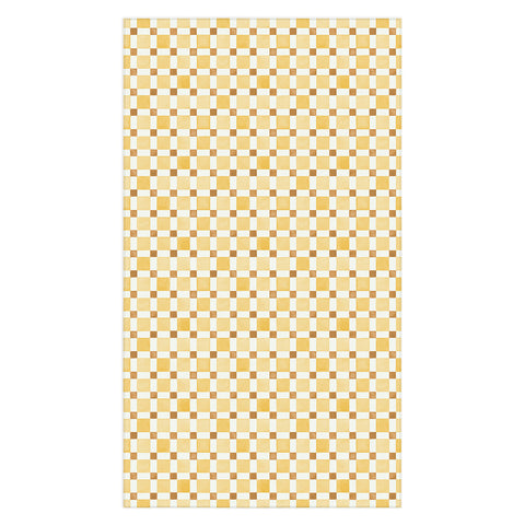 Ninola Design Everyday Artifact Checker Mosaic Tiles Geometry Yellow Tablecloth