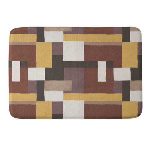 Ninola Design Everyday Artifact Modern Color Block Texture Earthy Memory Foam Bath Mat