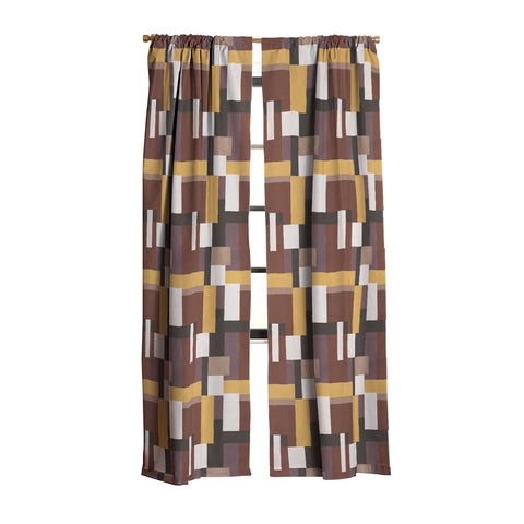 Ninola Design Everyday Artifact Modern Color Block Texture Earthy Blackout Window Curtain