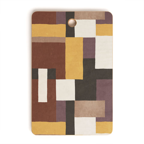 Ninola Design Everyday Artifact Modern Color Block Texture Earthy Cutting Board Rectangle