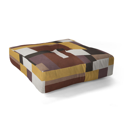 Ninola Design Everyday Artifact Modern Color Block Texture Earthy Floor Pillow Square