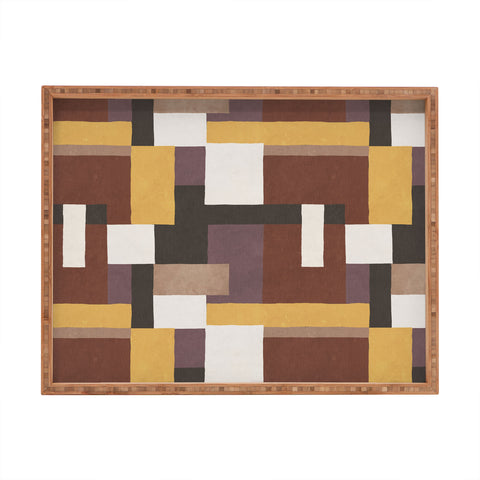 Ninola Design Everyday Artifact Modern Color Block Texture Earthy Rectangular Tray